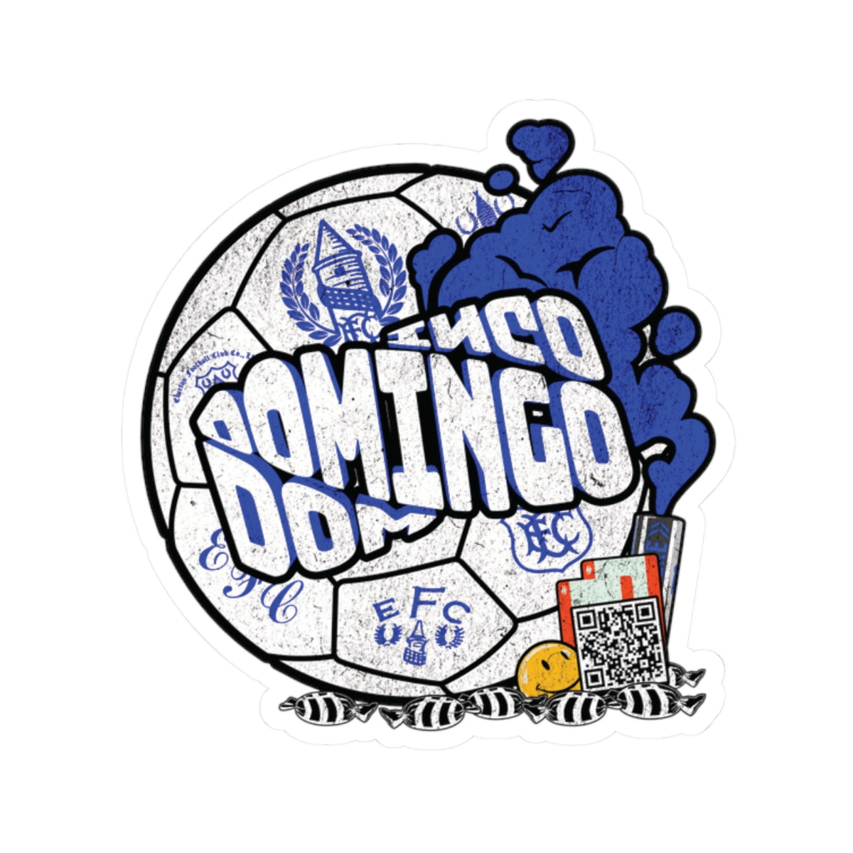 WHITE DOMINGO BALL STICKER